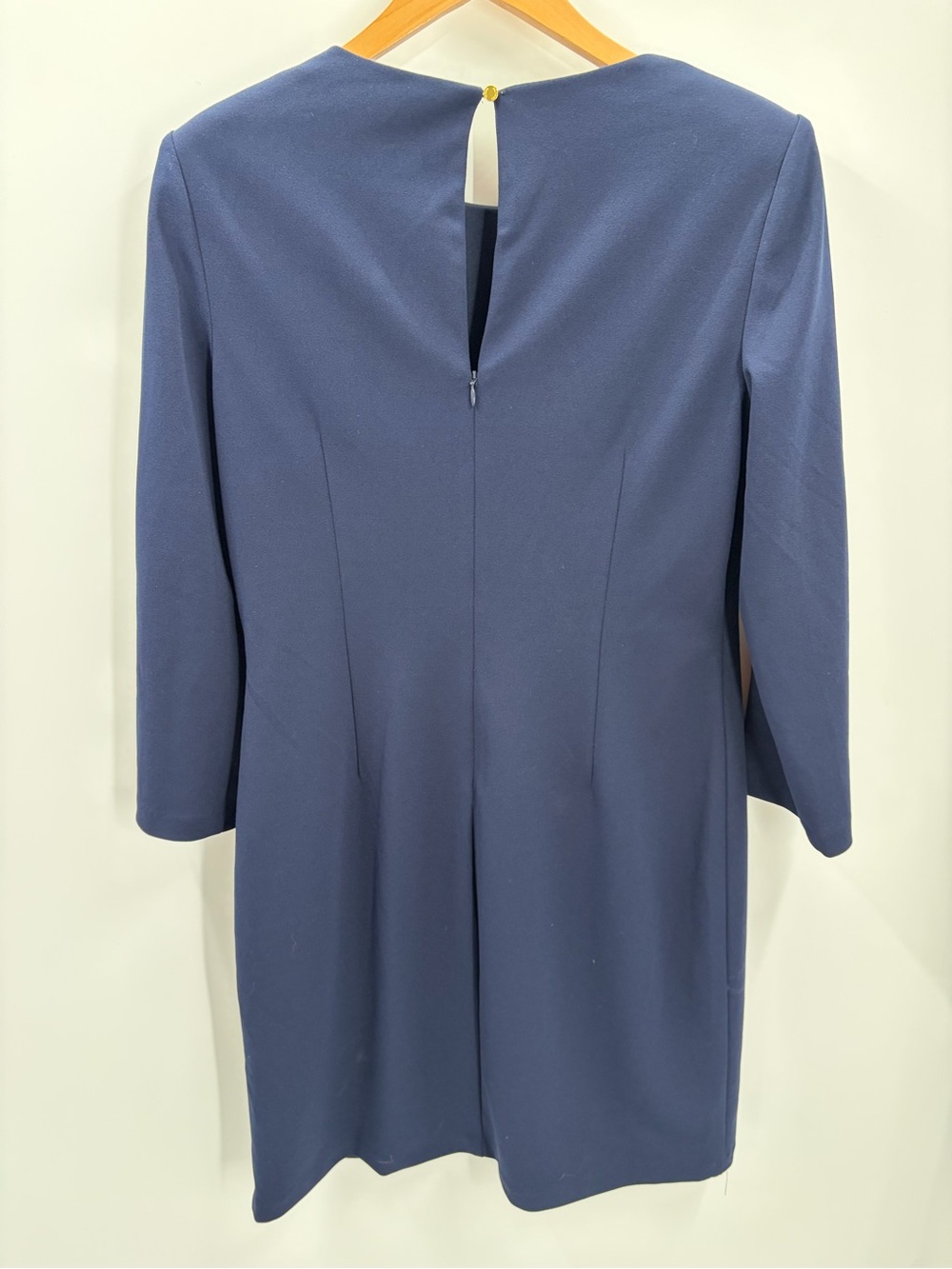 Vince Camuto | Women's Brooch Detail Long Sleeve Crepe Mini Dress Slit - Picture 7 of 15